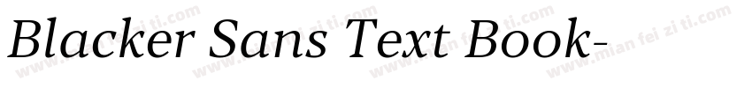 Blacker Sans Text Book字体转换